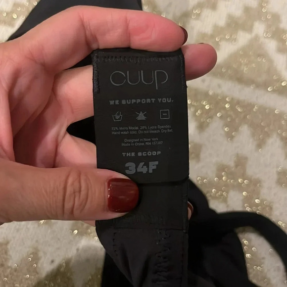 New CUUP The Scoop 34F Compact Modal Bra Black - Picture 4 of 4